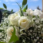 Bridal bouquet in roses and other fresh and dried flowers 🌸