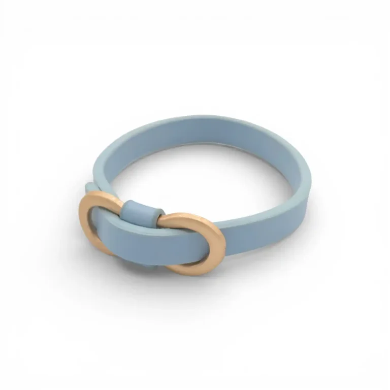 Support bracelet mariage DIY – Base cuir personnalisable – Bleu ciel